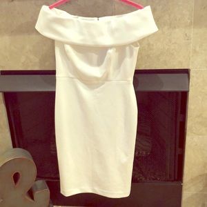 Off the shoulder CK white dress